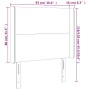 Testiera a LED Grigio Chiaro 93x16x118/128 cm in Velluto