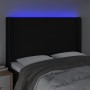 Testiera a LED Nera 147x16x118/128 cm in Tessuto