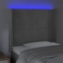 Testiera a LED Grigio Chiaro 103x16x118/128 cm in Velluto