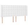Testiera ad Orecchio Bianco 183x16x118/128 cm in Similpelle