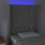 Testiera a LED Grigio Chiaro 83x16x118/128 cm in Velluto