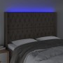 Testiera a LED Tortora 147x16x118/128 cm in Tessuto