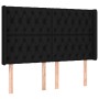 Testiera a LED Nera 147x16x118/128 cm in Tessuto