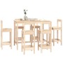 Set da Bar 7 pz in Legno Massello di Pino