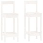 Set da Bar 3 pz Bianco in Legno Massello di Pino