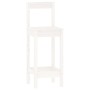 Set da Bar 3 pz Bianco in Legno Massello di Pino