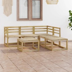 Set Salotto da Giardino 6 pz in Legno di Pino Impregnato Verde