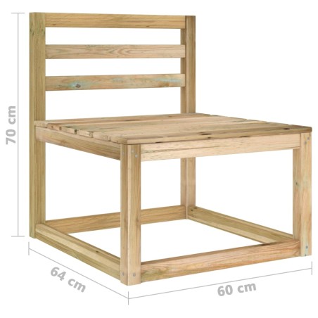 Set Salotto da Giardino 8 pz in Legno di Pino Impregnato Verde