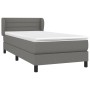 Giroletto a Molle con Materasso Grigio Scuro 80x200 cm Tessuto
