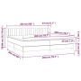Giroletto a Molle con Materasso Marrone Scuro 200x200cm Tessuto