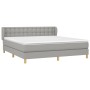 Giroletto a Molle con Materasso Grigio Chiaro160x200 cm Tessuto