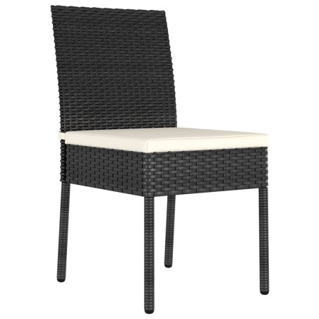 Set da Pranzo da Giardino 3 pz in Polyrattan Nero