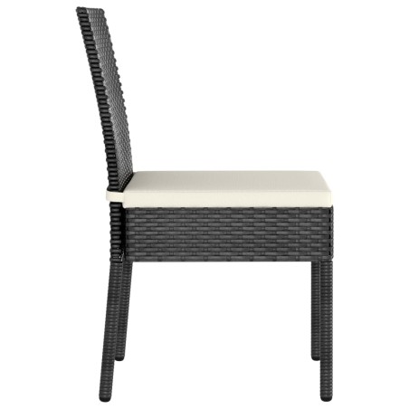 Set da Pranzo da Giardino 3 pz in Polyrattan Nero