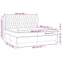 Giroletto a Molle con Materasso Grigio Scuro 200x200 cm Tessuto