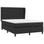 Giroletto a Molle con Materasso Nero 140x190 cm in Similpelle