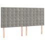 Giroletto a Molle con Materasso Grigio Chiaro 180x200cm Velluto