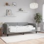 Divano Letto con Materasso Grigio Chiaro 90x200 cm in Tessuto