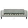 Divano Letto con Materasso Grigio Chiaro 90x200 cm in Velluto