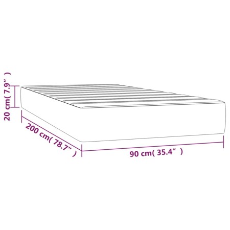 Materasso a Molle Insacchettate Blu 90x200x20 cm in Tessuto