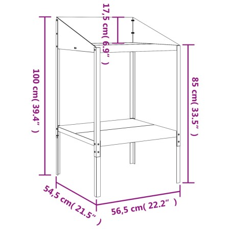 Supporto per Piante Antracite 56,5x54,5x100 cm Acciaio Zincato