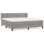 Giroletto a Molle con Materasso Grigio Chiaro 160x200cm Velluto