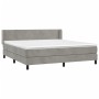Giroletto a Molle con Materasso Grigio Chiaro 160x200cm Velluto