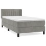 Giroletto a Molle con Materasso Grigio Chiaro 90x200 cm Velluto