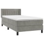 Giroletto a Molle con Materasso Grigio Chiaro 90x200 cm Velluto