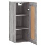 Mobile a Parete Grigio Sonoma 34,5x34x90 cm Legno Multistrato