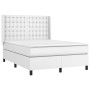 Giroletto a Molle con Materasso Bianco 140x190 cm in Similpelle