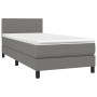 Letto a Molle Materasso e LED Grigio Scuro 90x190 cm in Tessuto