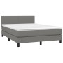 Letto a Molle Materasso e LED Grigio Scuro 140x200cm in Tessuto