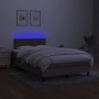 Letto a Molle con Materasso e LED Tortora 120x200cm in Tessuto