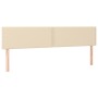 Letto a Molle con Materasso e LED Crema 160x200 cm in Tessuto