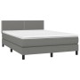 Letto a Molle Materasso e LED Grigio Scuro 140x200cm in Tessuto