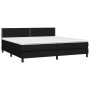 Letto a Molle Materasso e LED Nero 200x200cm in Tessuto