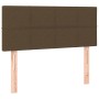 Letto a Molle Materasso e LED Marrone Scuro 100x200 cm Tessuto