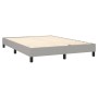 Letto a Molle Materasso e LED Grigio Chiaro 140x200 cm Tessuto