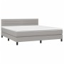 Letto a Molle Materasso e LED Grigio Chiaro 180x200 cm Tessuto