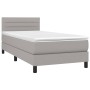 Letto a Molle Materasso e LED Grigio Chiaro 100x200 cm Tessuto