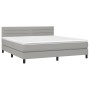 Letto a Molle Materasso e LED Grigio Chiaro 160x200 cm Tessuto