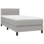 Letto a Molle Materasso e LED Grigio Chiaro 100x200 cm Tessuto