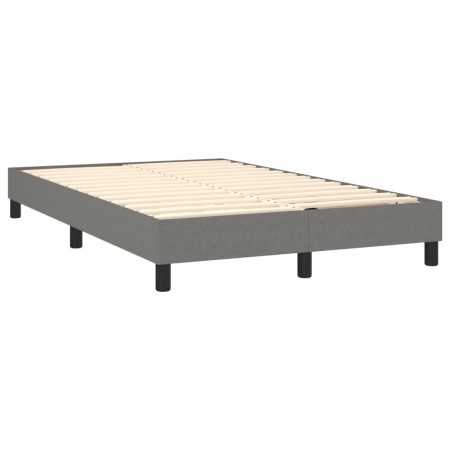 Letto a Molle Materasso e LED Grigio Scuro 120x200cm in Tessuto