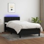 Letto a Molle con Materasso e LED Nero 80x200 cm in Tessuto