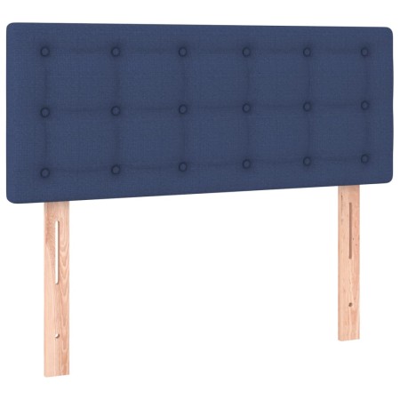 Letto a Molle con Materasso e LED Blu 120x200cm in Tessuto