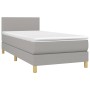 Letto a Molle Materasso e LED Grigio Chiaro 90x190 cm Tessuto