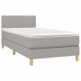 Letto a Molle Materasso e LED Grigio Chiaro 100x200 cm Tessuto