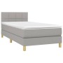 Letto a Molle Materasso e LED Grigio Chiaro 100x200 cm Tessuto