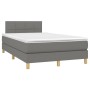 Letto a Molle Materasso e LED Grigio Scuro 120x200cm in Tessuto