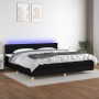 Letto a Molle Materasso e LED Nero 200x200cm in Tessuto